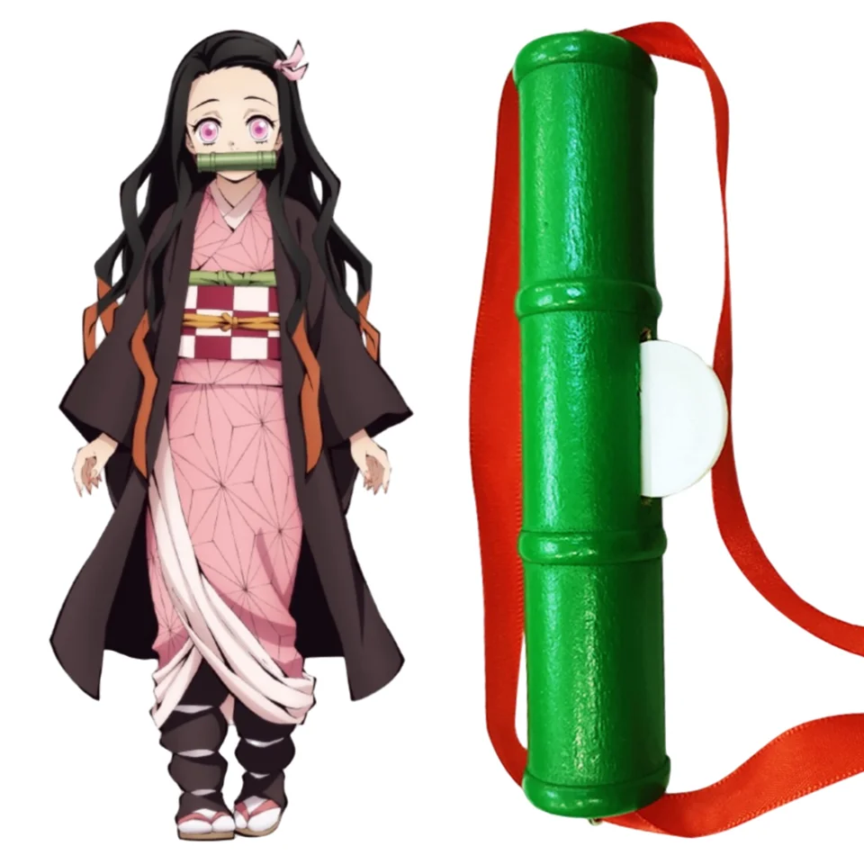 Anime Kamado Nezuko Bamboo Tube Set Bamboo and Ribbon Nezuko Halloween  Cosplay Prop - AliExpress 200000532