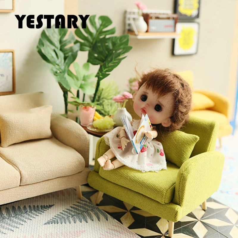 

YESTARY 1/12 Bjd Doll Houses Furniture Fashion Sofa For Obitsu 11 Bjd Dolls Accessories Furniture Mini Sofa For 1/8 Dollhouse