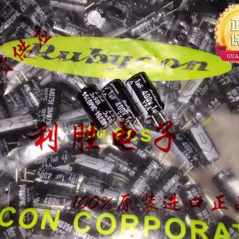 10PCS-100PCS 1UF 400V Japanese Ruby RUBYCON Electrolytic Capacitor 400V1UF 6 * 11 YXA Short Pin
