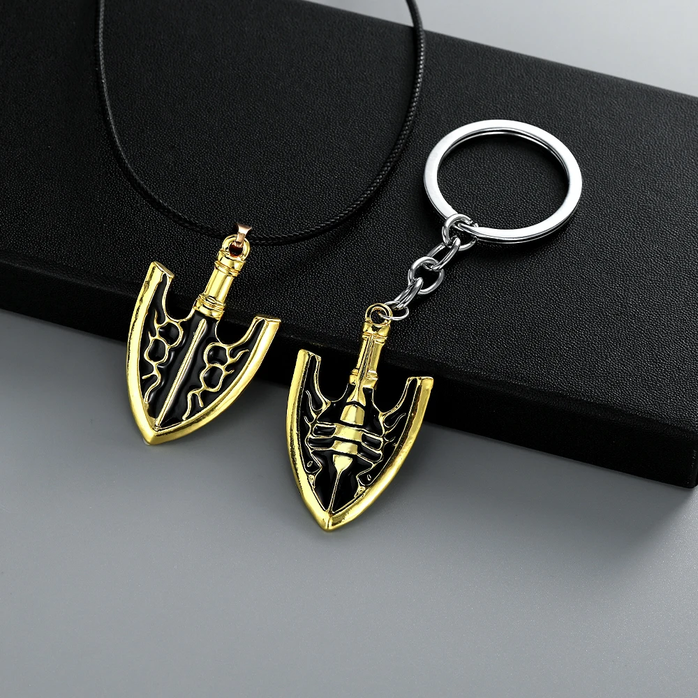 Funny Anime JOJO Arrow Shaped Design Pendant Necklace And Keychain Key Rings Fandom Jewelry Gift
