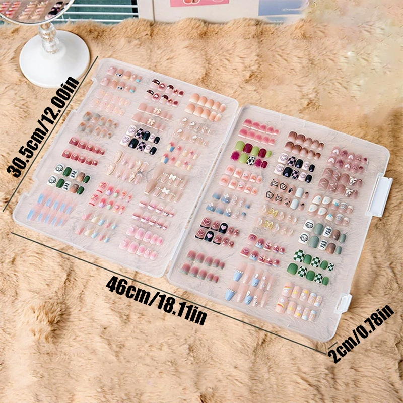 Transparent Press On Nail Art Storage Box, Dustproof Transparent Storage Box, Used For Displaying Nail Samples, Multi-Purpose