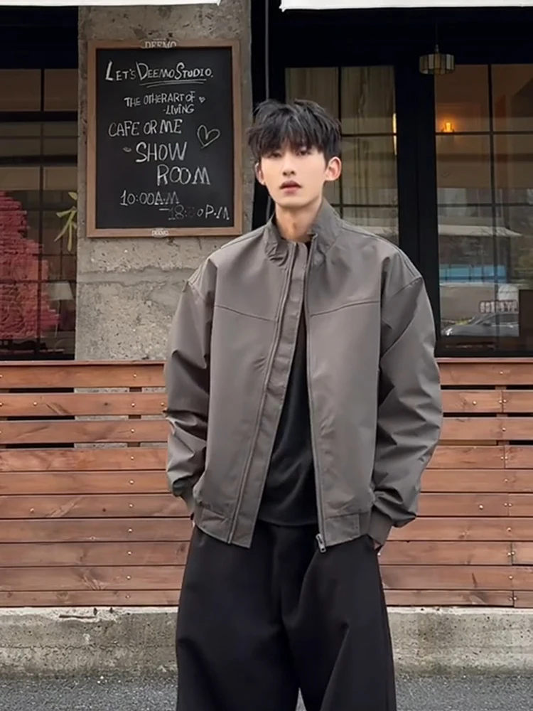 

American Style MA1 Pilot Jacket Men's Spring Autumn High Sensation Cool Three-Proof Stand Collar Baseball Uniform Short Sleev...