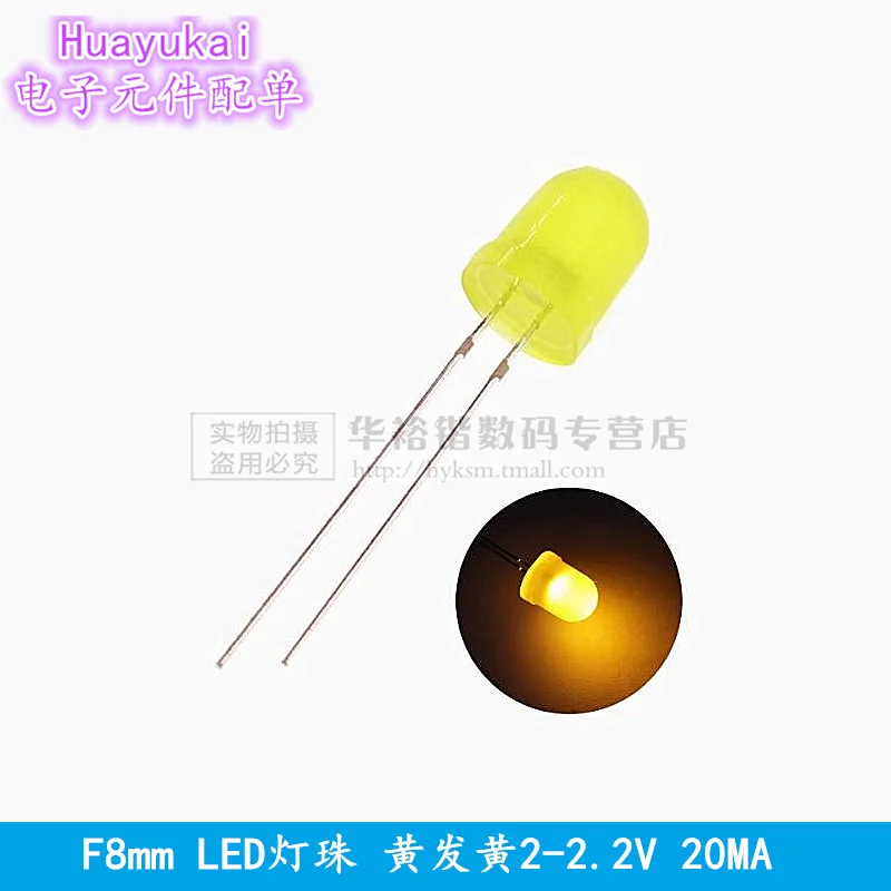 Kit de diodes LED RVB électroluminescentes, blanc, vert, rouge, bleu, jaune, rose, violet, orange, rapide, lent, chaud, ensemble de 3V, 8mm, 20 pièces