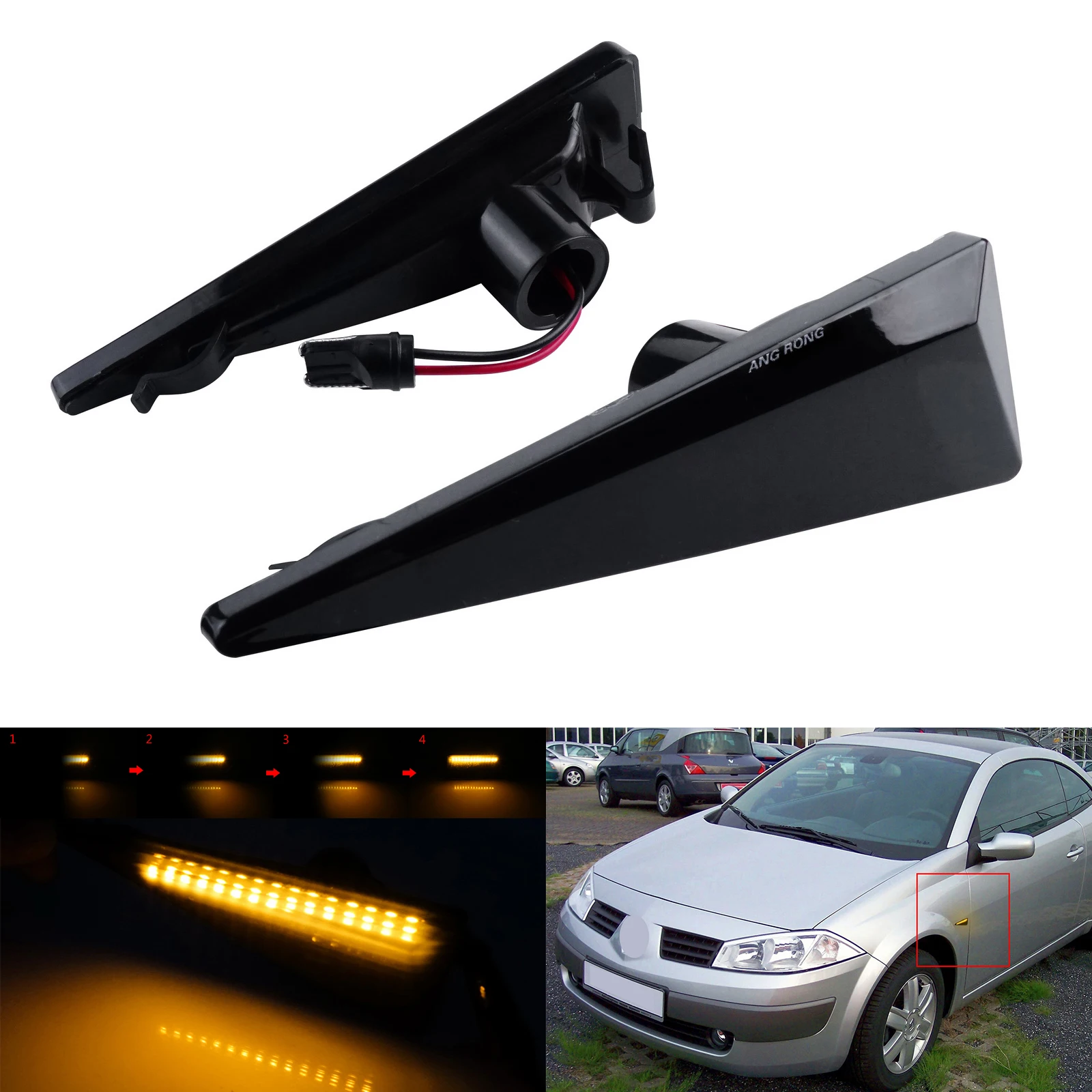 Dynamic LED Side Indicator Repeater Light L+R For Renault Espace Vel Satis Wind