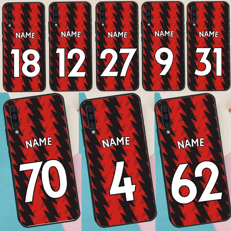 Personalised Number Football Name Case For Samsung Galaxy A16 A06 A17 A56 A36 A26 A13 A33 A53 A15 A35 A55 A34 A54 A12 A32 A52