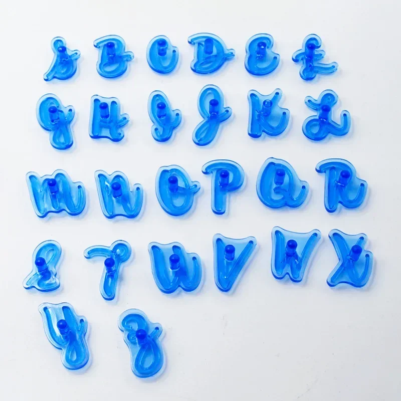 DIY Upper&Lower Case Alphabet Letters Number Embosser Mold Cookie Cutter Fondant Tool Set Cookie Cutter Cake Decoration Tools