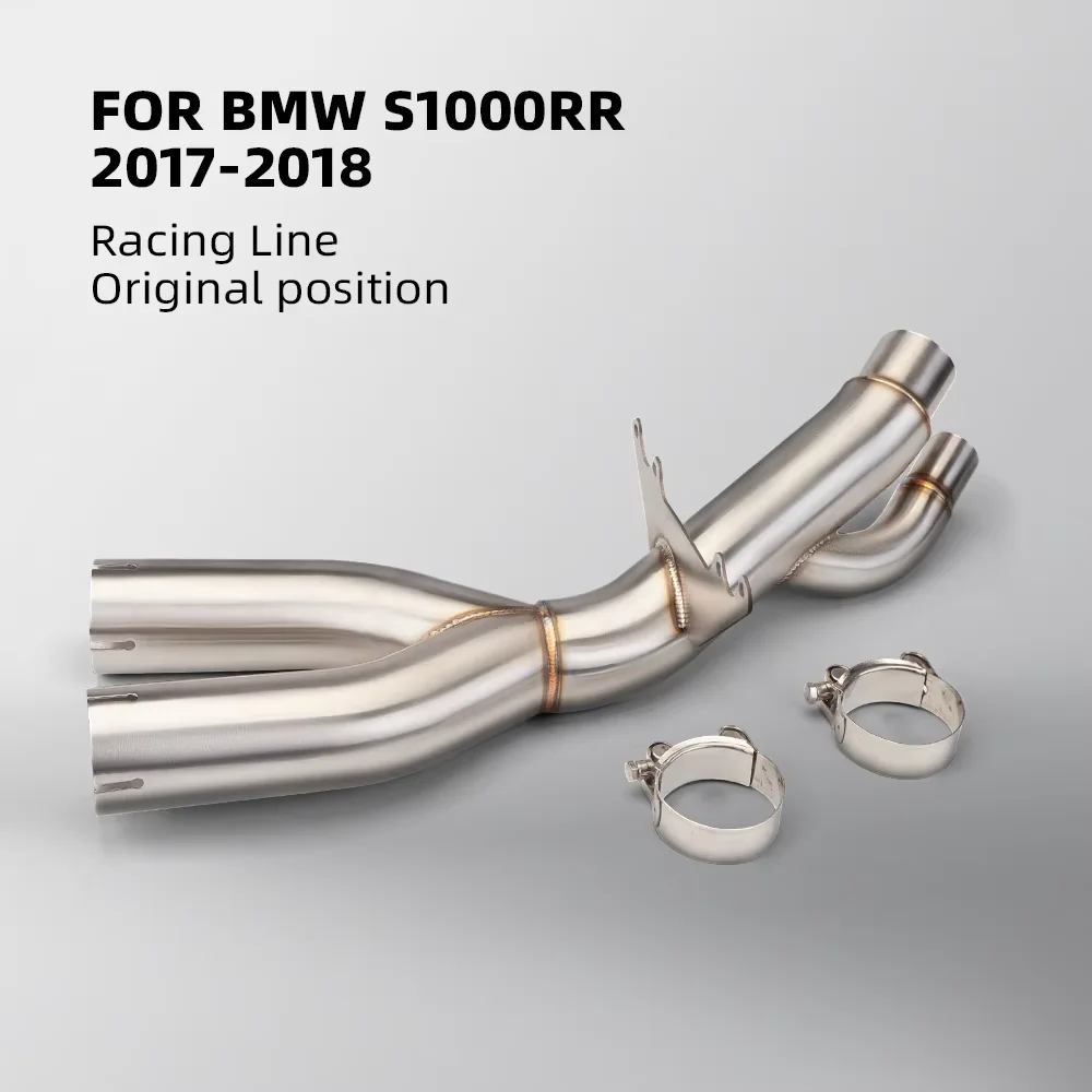 

For BMW S1000RR 2017 2018 Motorcycle Exhaust Slip on Motocross Mid Pipe Systems Stainless Steel Connect Tube Link
