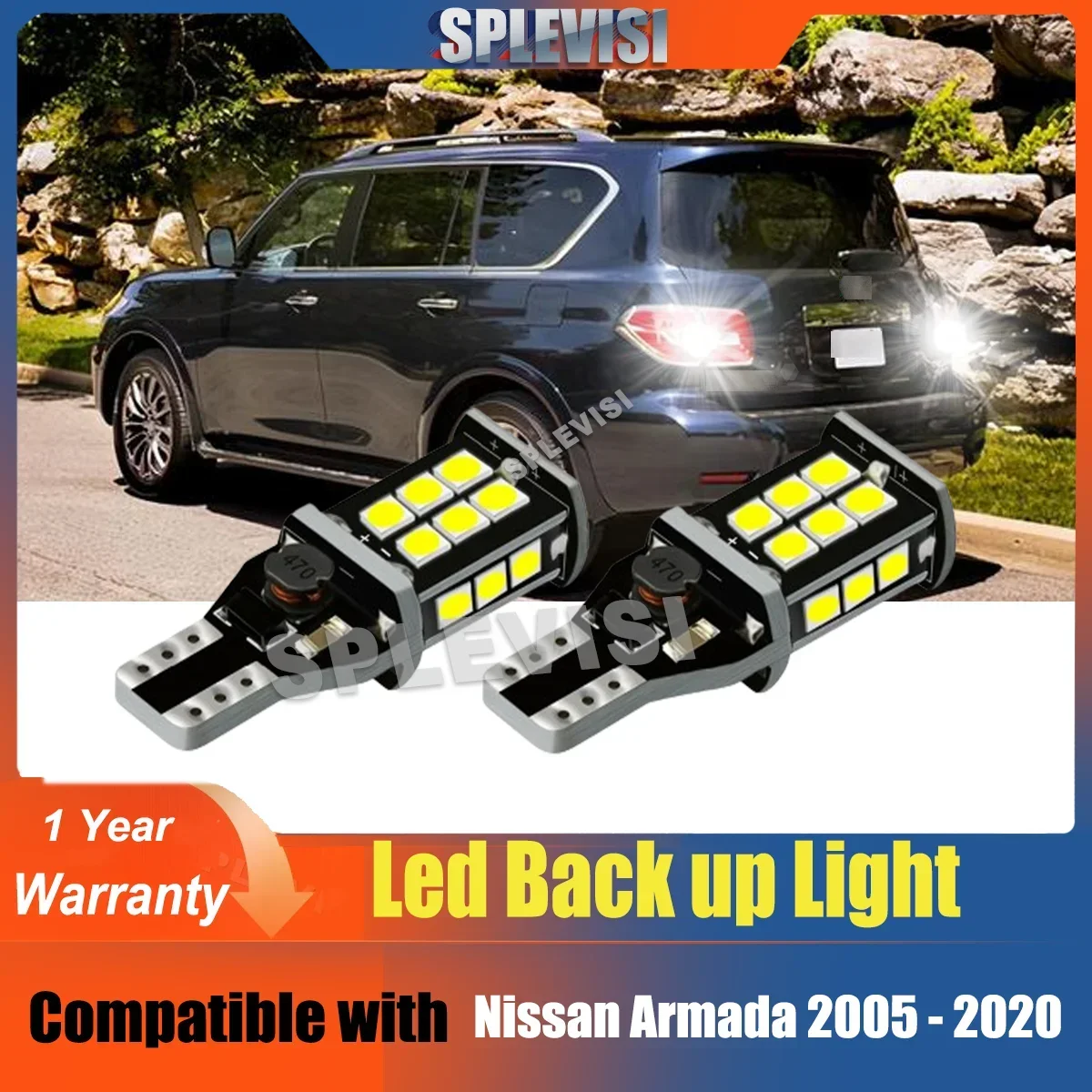 

Back up LED Reverse Lamp T15 W16W Replace Kit For Nissan Armada 2005 2006 2007 2008 2009 2010 2011 2012 2013 2014 2015 -2020