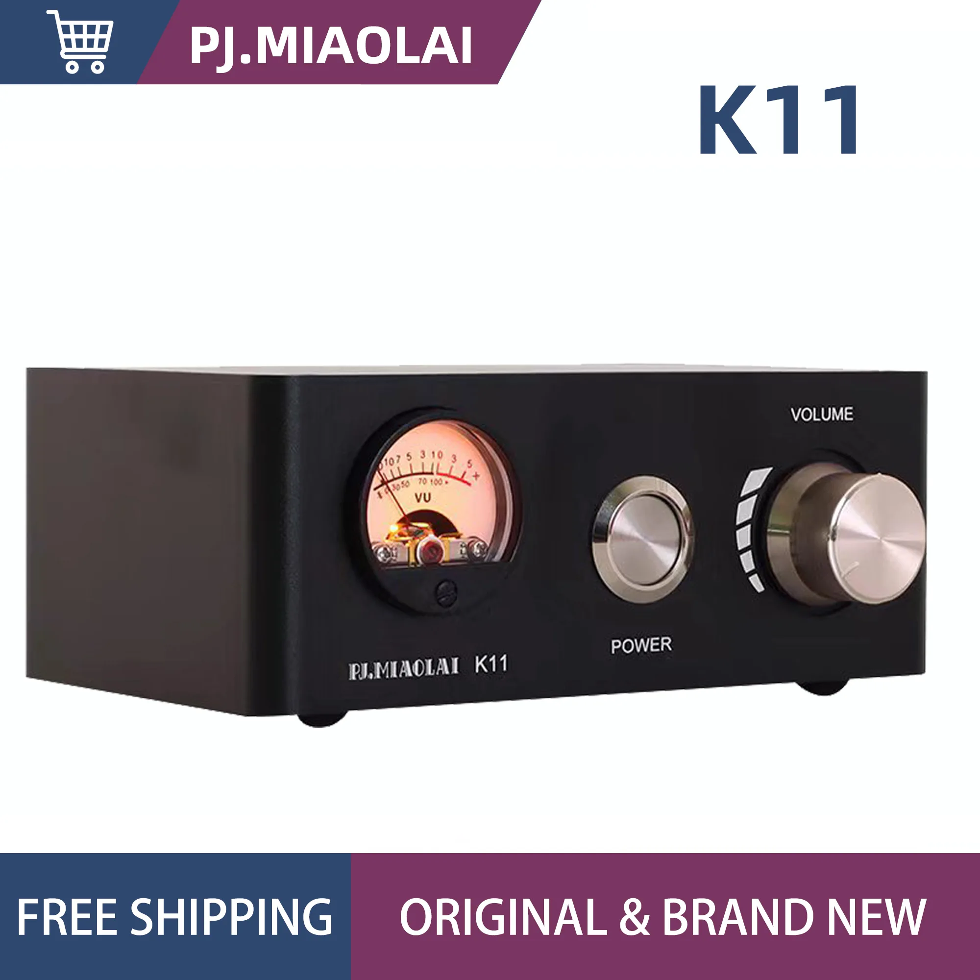 

PJ.MIAOLAI K11 MA12070 HiFi Amplifier Class D Home High Power Audio Amplifier 80W×2 Cinema System DIY With VU Meter