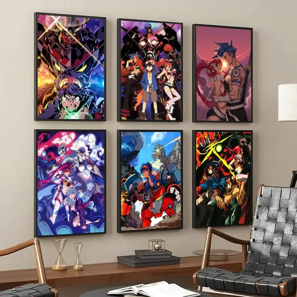 أنيمي تنجن توبا غاتورين-لاجان ملصق ، رسم ، طباعة ، منزل ، غرفة معيشة ، غرفة نوم ، مدخل ، بار ، مقهى ، ديكور