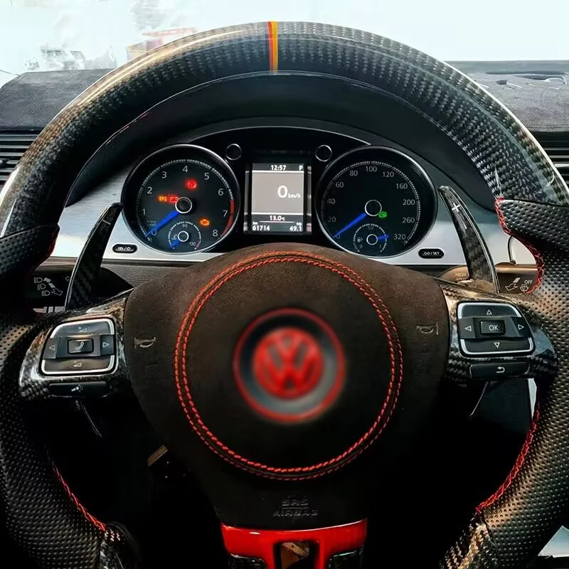 Steering Wheel Carbon Fiber Paddle Shift Compatible with Golf 6 Tiguan MK5 MK6 Jetta GTI R20 R36 CC Scirocco Car Accessories