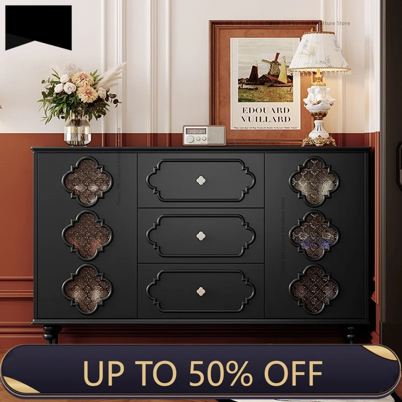 

French Retro Shoe Cabinet Nordic Creative Entrance Living Room Storage Cabinet Designer Solid Wood Home Furniture Comedor FYLC
