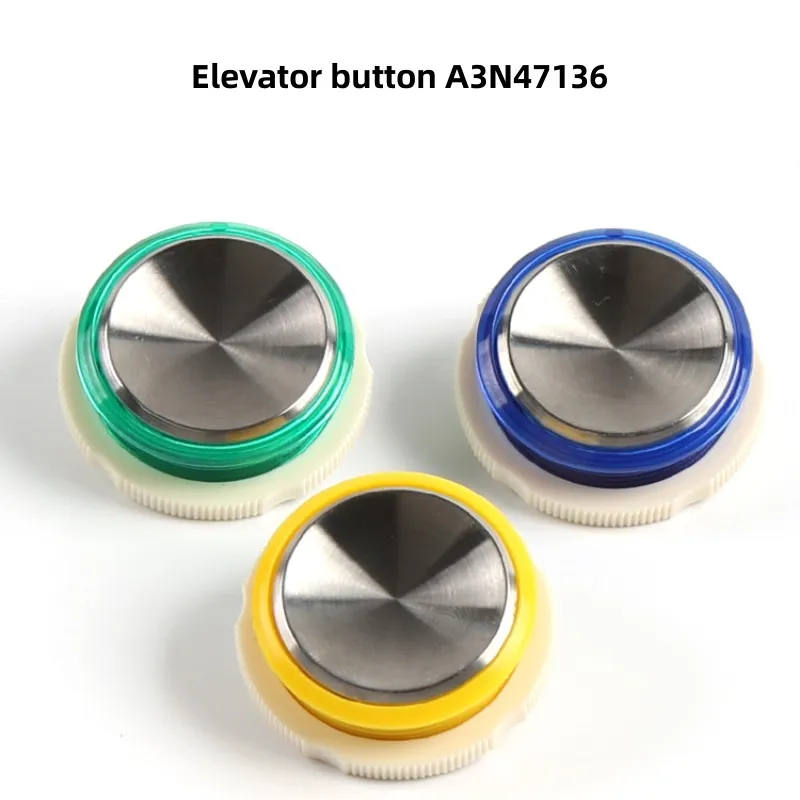 5Pcs Elevator Push Button A3N47136 KAS441 Blue Green Yellow Light Lift Round Button Elevator Parts