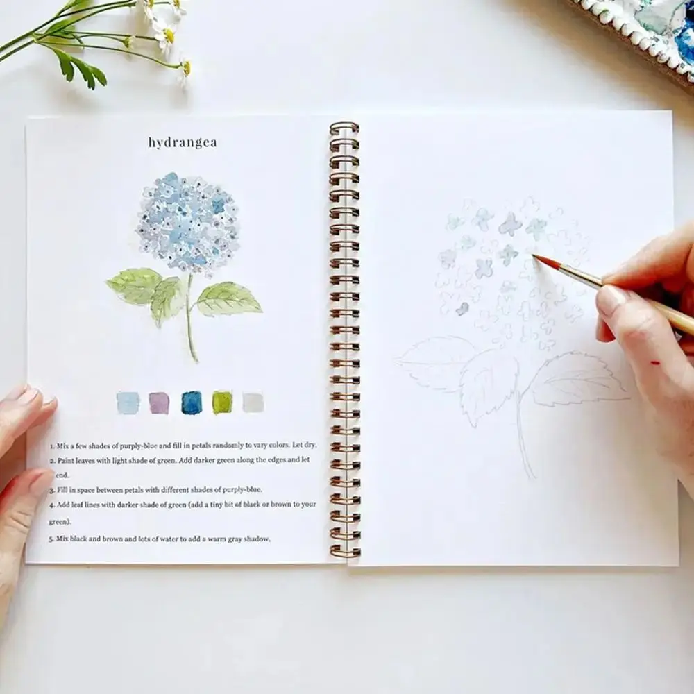 

Beginner-Friendly Watercolor Workbooks Art Crafts with Paint Brush 12 Colors Watercolor Paint Set Novelty Painting Graffiti Book