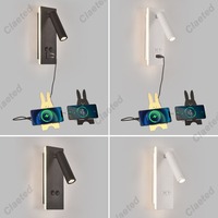 Creative LED Black and White Rotatable Wall Lamp USB Rechargeable Bedroom Bedside Reading Lamp Living Room Kitchen Wall Lamp