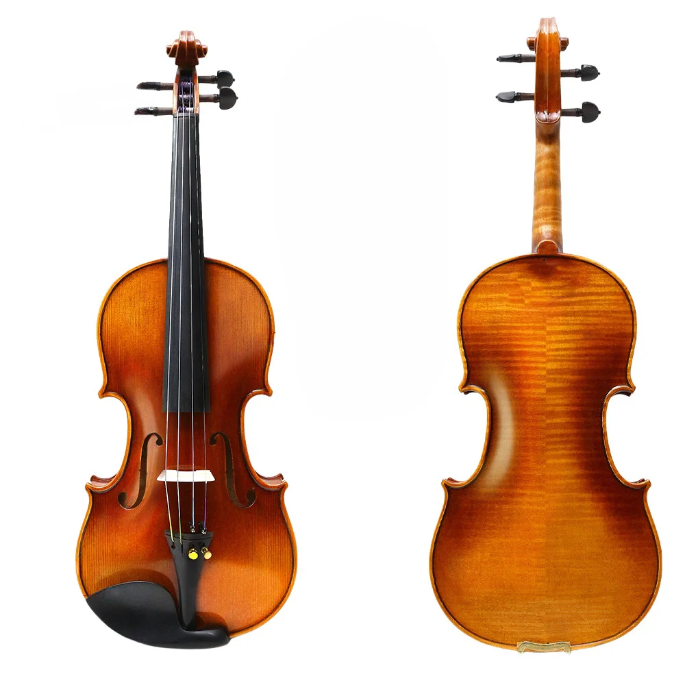 New Violin 4/4 Full Size Handmade Ebony wood Fertboard With Lghtweight Durable Case Advance Brazilwood Bow