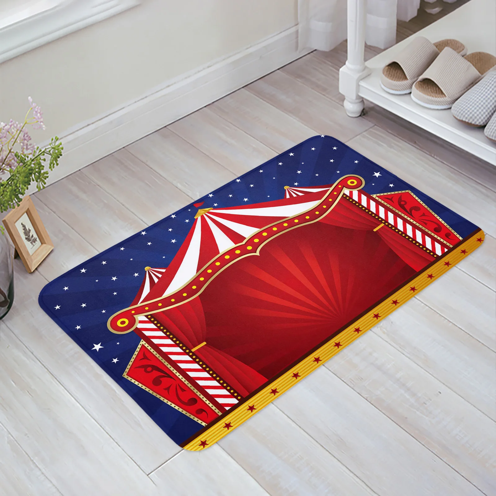 Acrobatic Field Circus Star Retro Style Entrance Doormat Kitchen Mat Carpet Living Room Home Hallway Rugs Bathroom Door Mats