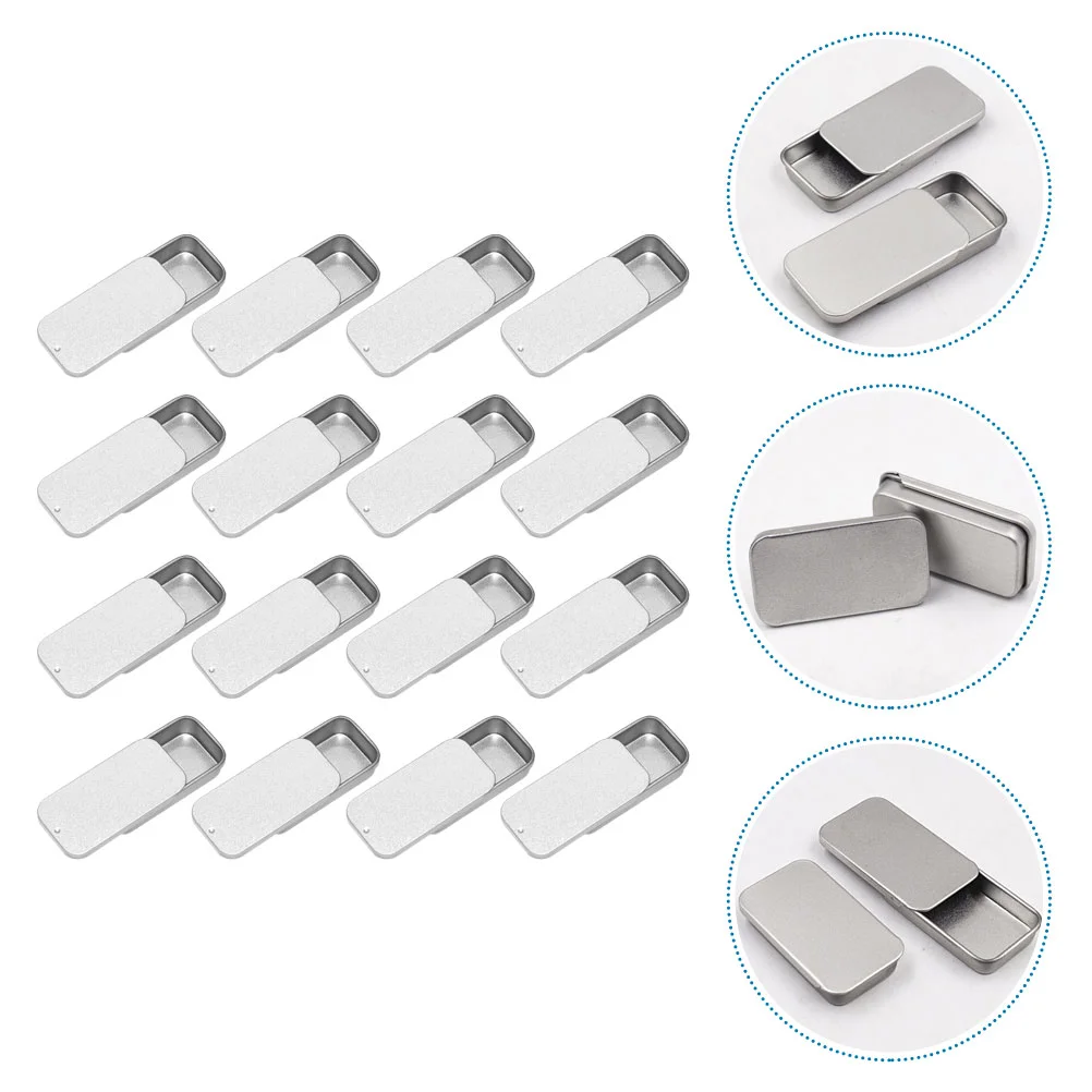 

16 Pcs Push-pull Box Balm Portable Candy Tins Jar Storage Small Metal Boxes Tinplate Multi-function Travel