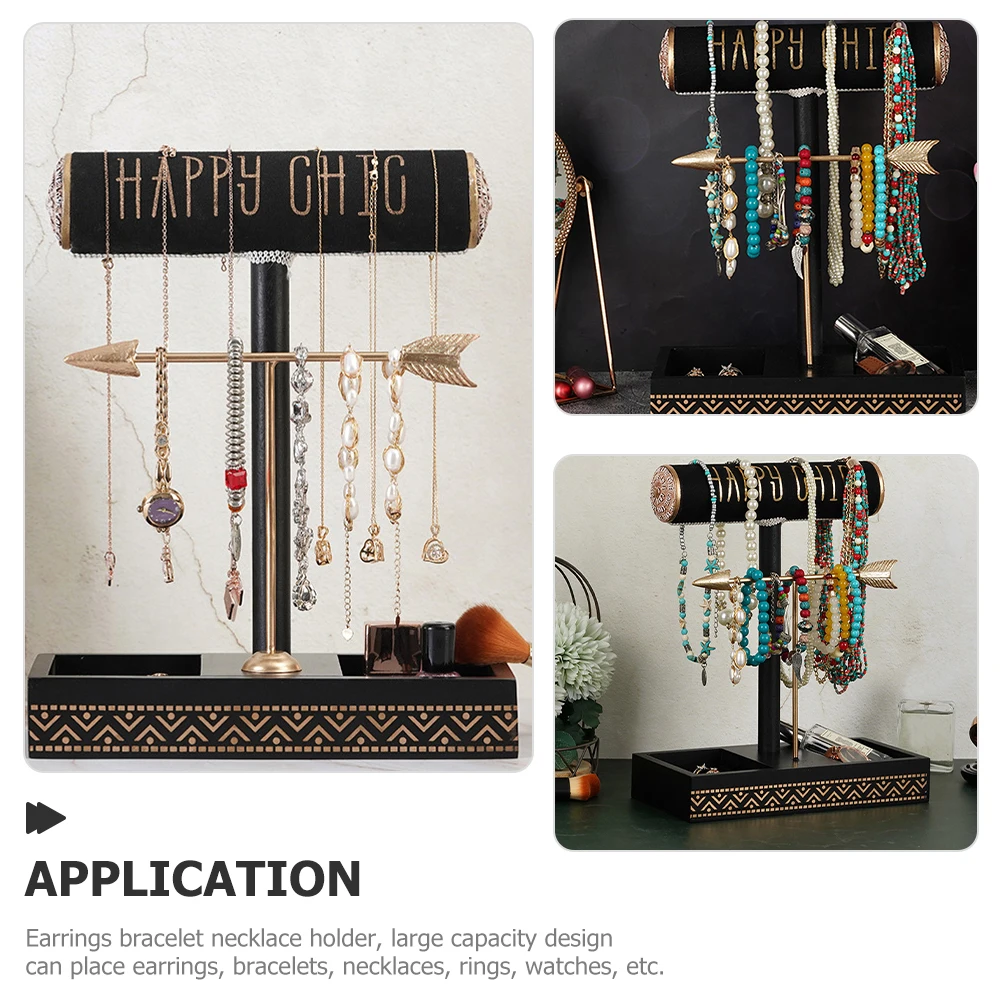 

Jewelry Storage Rack Organizer Bracelet Necklace Holder Stand Earrings Rings Watch Display Desktop Gift For Mom Wife Girlfriend