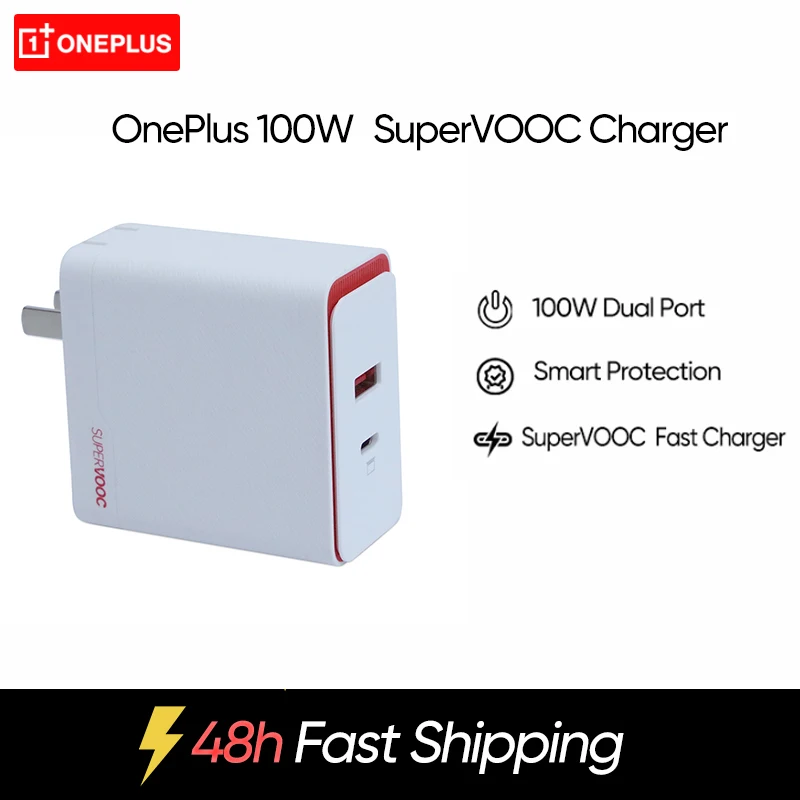 

Oneplus 100W Dual Port SuperVOOC Charger USB A USB C Type Fast Charger 45W Ourput 10A Type C Cable For Oneplus 11 10 Pro Ace 2