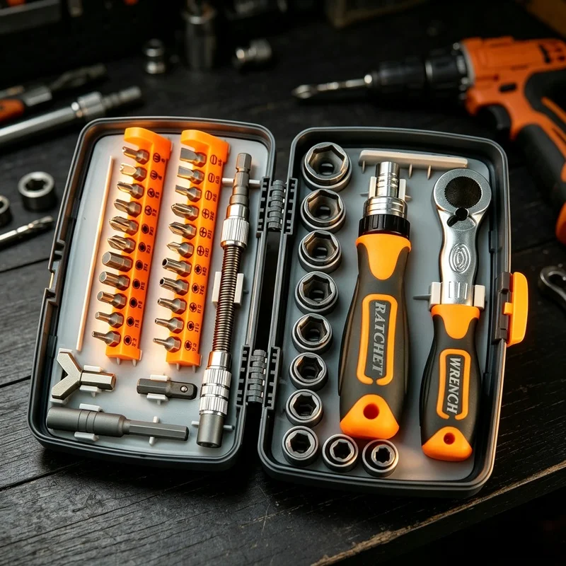 Labor‑Saving Ratchet Screwdriver Set, Magnetic Torx Bits Multi‑Purpose Hand Tool Kit for Household Home Maintenance Repair
