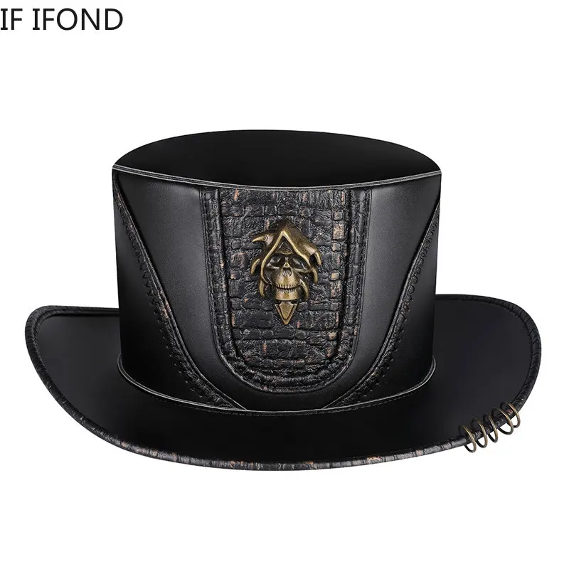 Retro Top Hat Magician Costume Fedoras Hat Halloween Cosplay Party Dress Cap Props Supplies Steampunk Hat For Men Women