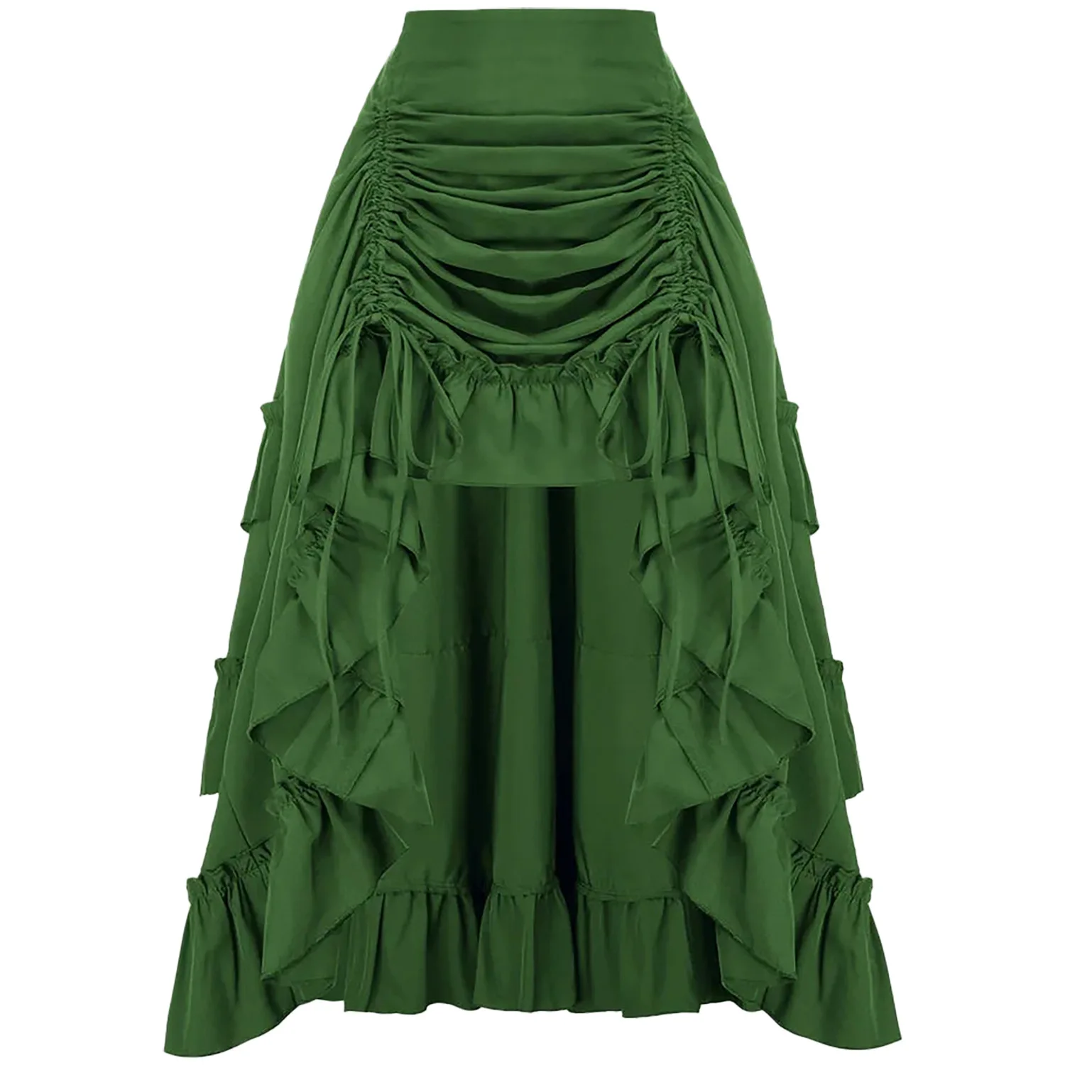 Ruffled High Waisted Long Victorian Skirt Steampunk Skirts Womens Party Wear Gothic Vintage Clothes Medieval Costume Sexy view 6