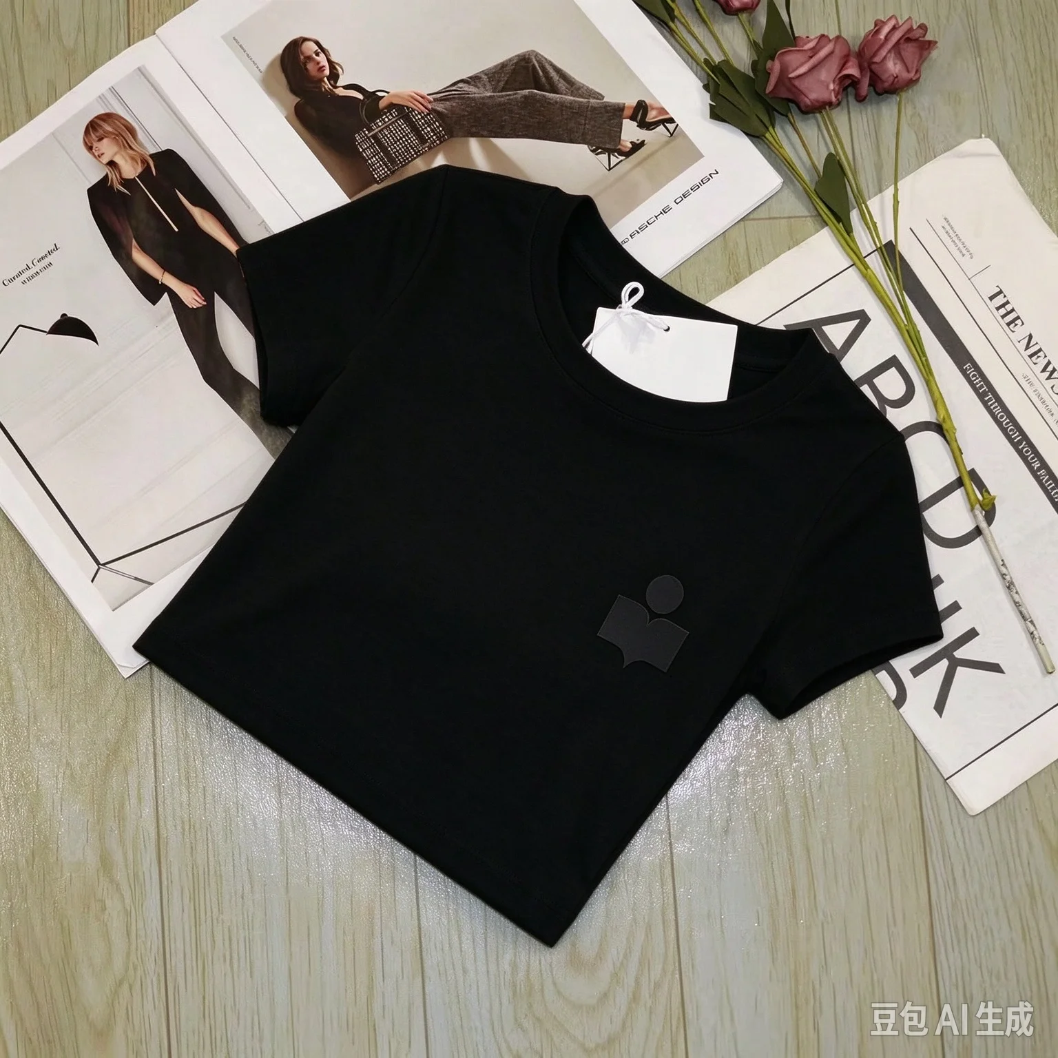 New Season Brand Classic Letter Logo Silver Heat Transfer Printed Round Short-Sleeved T-Shirt