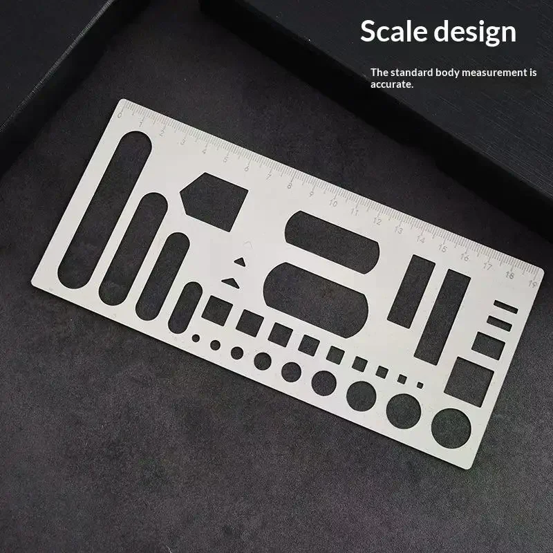 Geometric Ruler Pattern Planner Steel Ruler Multifunctional Hollow-Out Stainless Steel Metal Drawing & Doodling Ruler For Daily