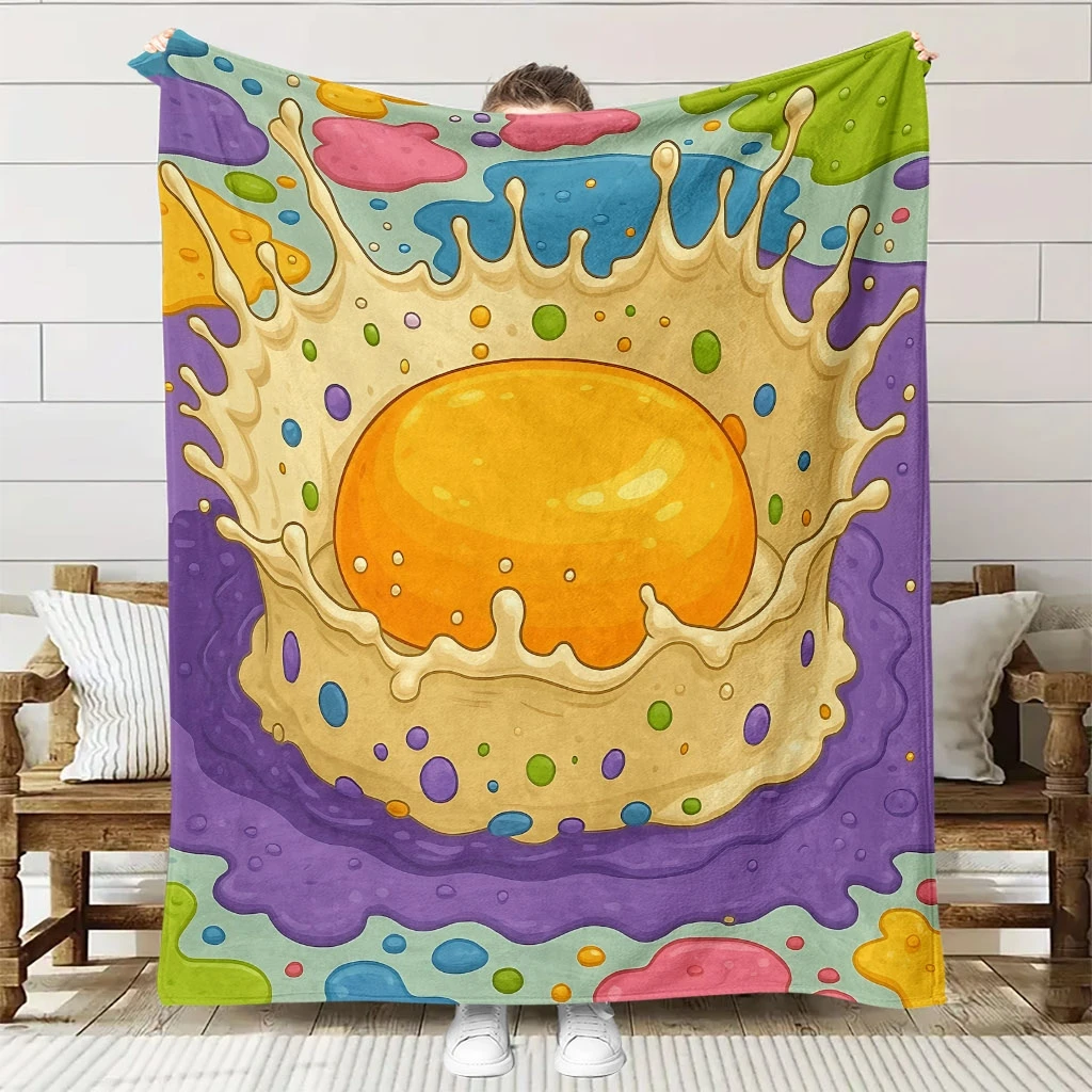 

1 Soft Colorful Liquid Vortex Theme Flannel Blanket | High-Definition Digital Print, All-Season Use, Soft and Breathable, Ideal