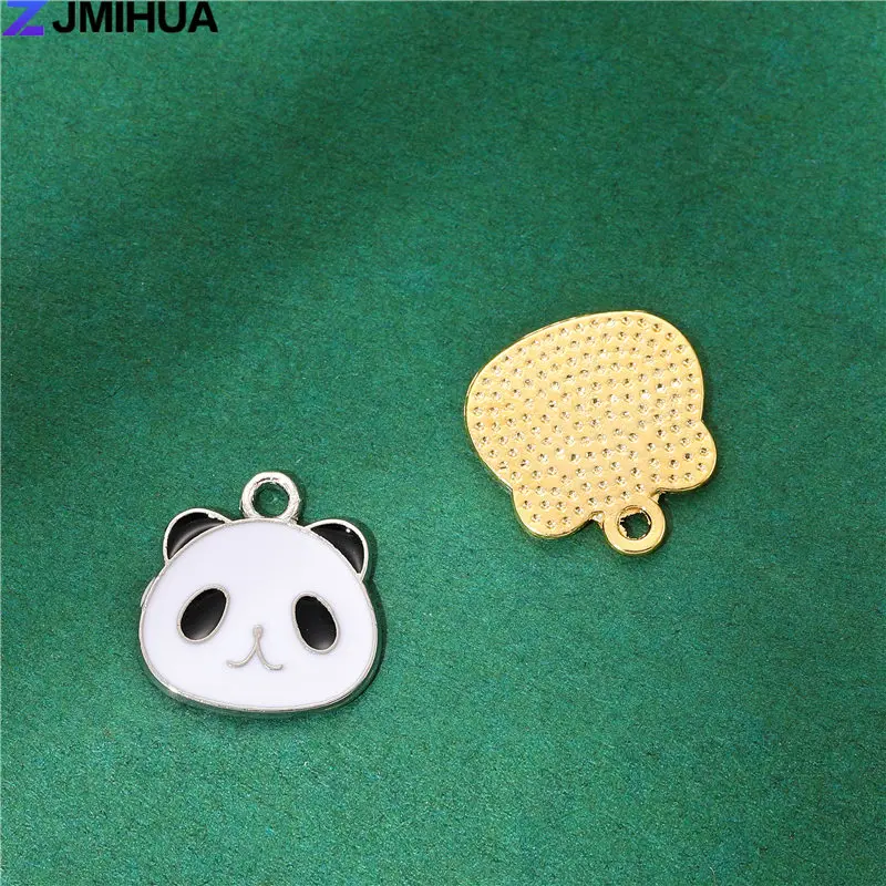 15pcs Enamel Charms Cute Pandas Charms Pendants For Jewelry Findings Supplies DIY Handmade Making Earrings Necklaces Accessories