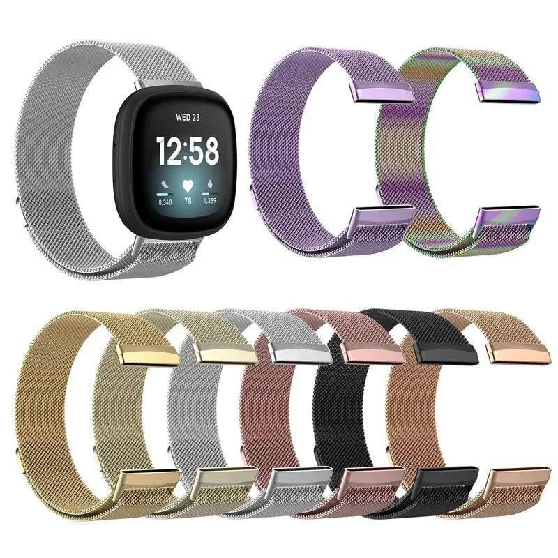 Milan Strap For Fitbit Versa 3 4 Sense Lite Band Replacement Metal Magnetic Loop Bracelet For Fitbit sense 2 Smart Watch Correa