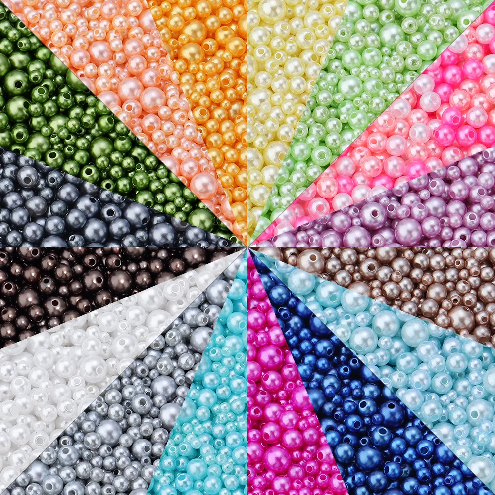 10 gr/paket Nachahmung Perlen Perlen 3/4/5/6/8mm gemischte Größe lose Abstand halter Perle für Schmuck machen DIY Armbänder Halskette Zubehör