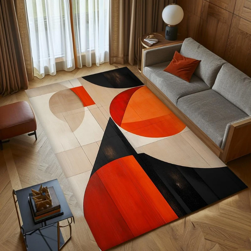 Regional Colorful Bohemian Geometric Modern Abstract Floor Carpet Living Bedroom Machine Washable Dining Room Playroom Office