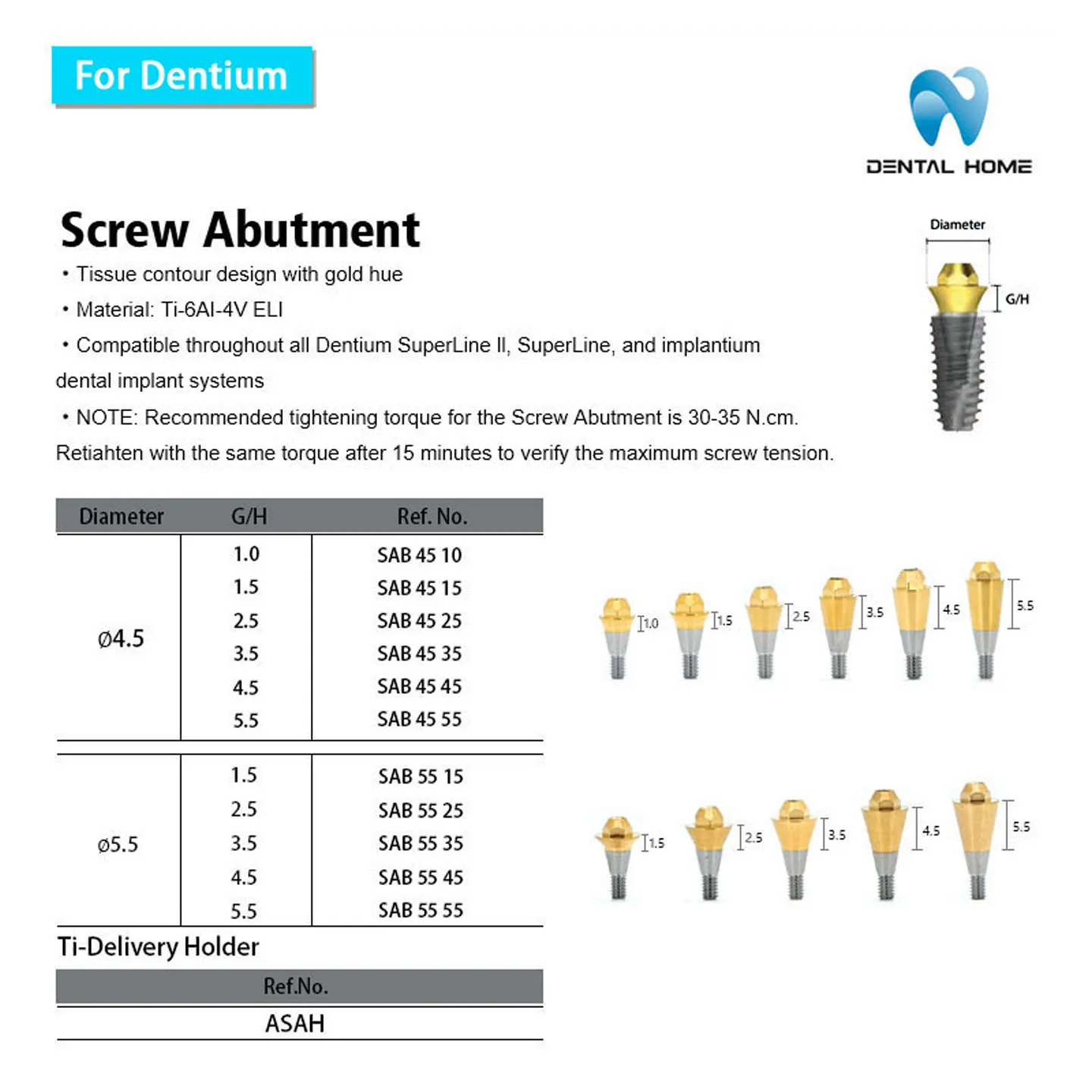 For Dentium Multi-Unit Straight (0°) Abutment Dental Implant Accessories for Professional Use