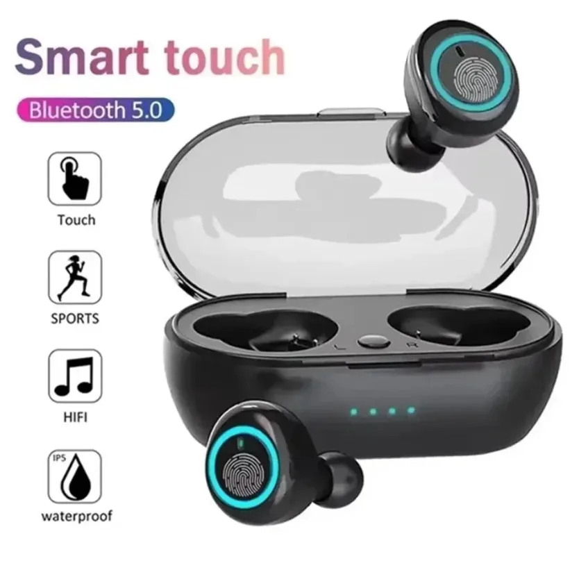 Y50 TWS Wireless Earbuds Bluetooth 5.0 Touch Control 9D Stereo Sound Headset With Mic Waterproof Sport Earphone for Smartphones