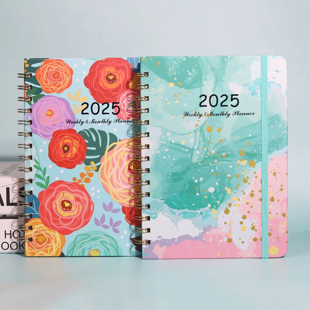 2025 A5 Diary Planner พร้อมแท็บรายเดือน Weekly Planner สมุดบันทึกปฏิทิน Planner สําหรับสํานักงานโรงเรียน