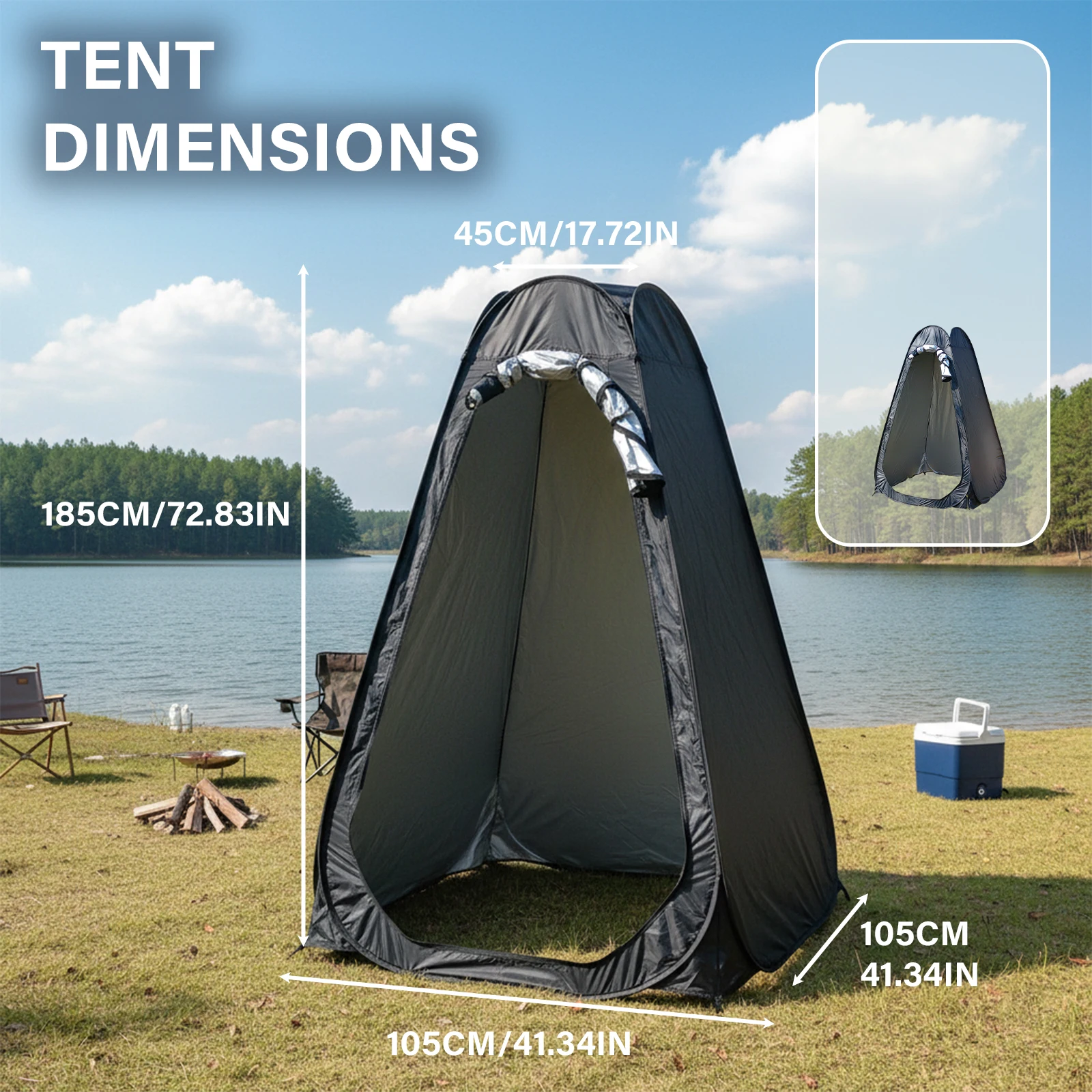1 Person Pop Up Shower Tent for Pool Side, Outdoor Privacy Changing Shelter, Foldable Portable Tent