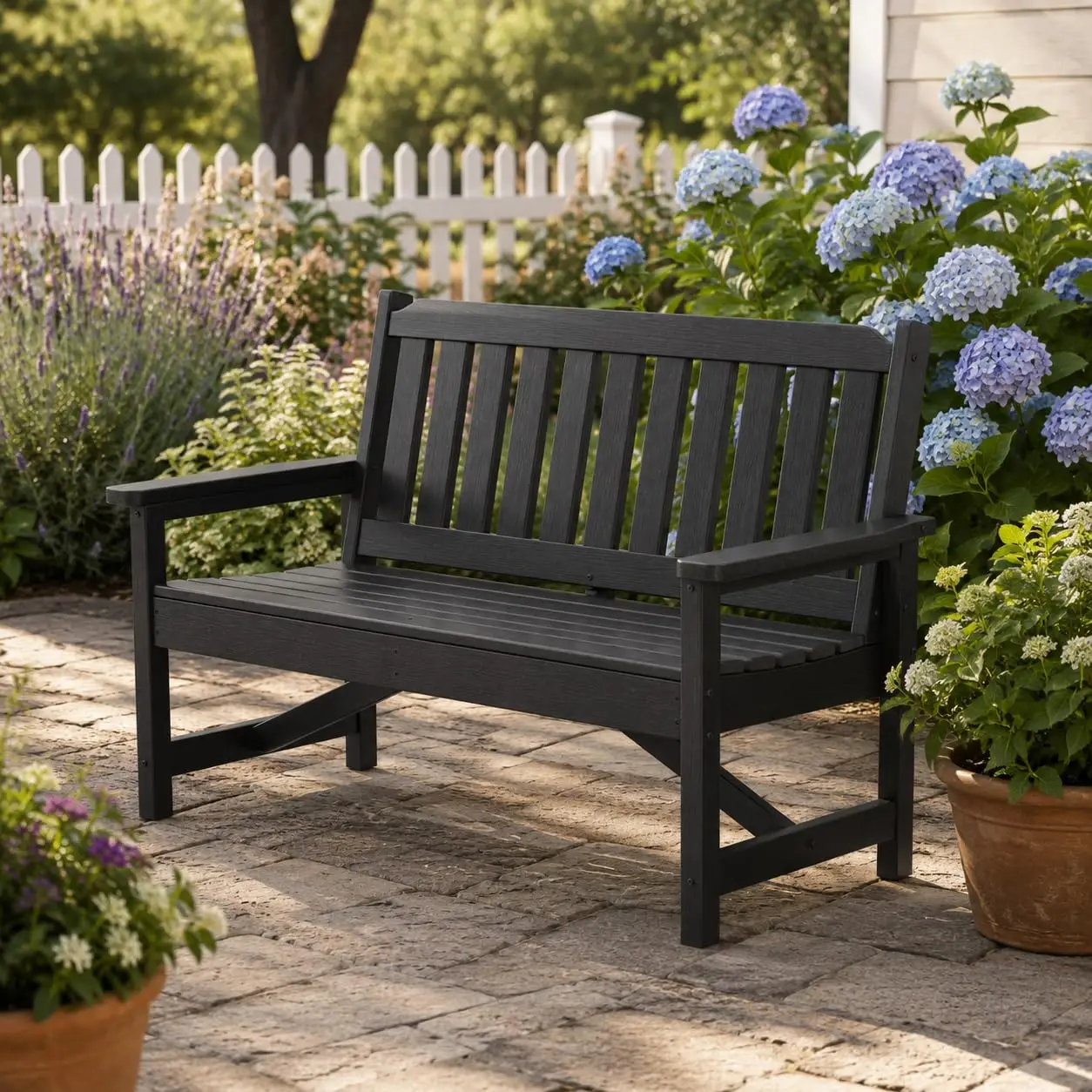Outdoor Bench Garden Bench Seat Capacity Dark Gray For Patio Yard Garden Porch Backyard Park