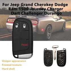 3 Buttons Car Smart Key Case Shell For Jeep Grand Cherokee Dodge Ram 1500 Journey Charger Dart Challenger Durango