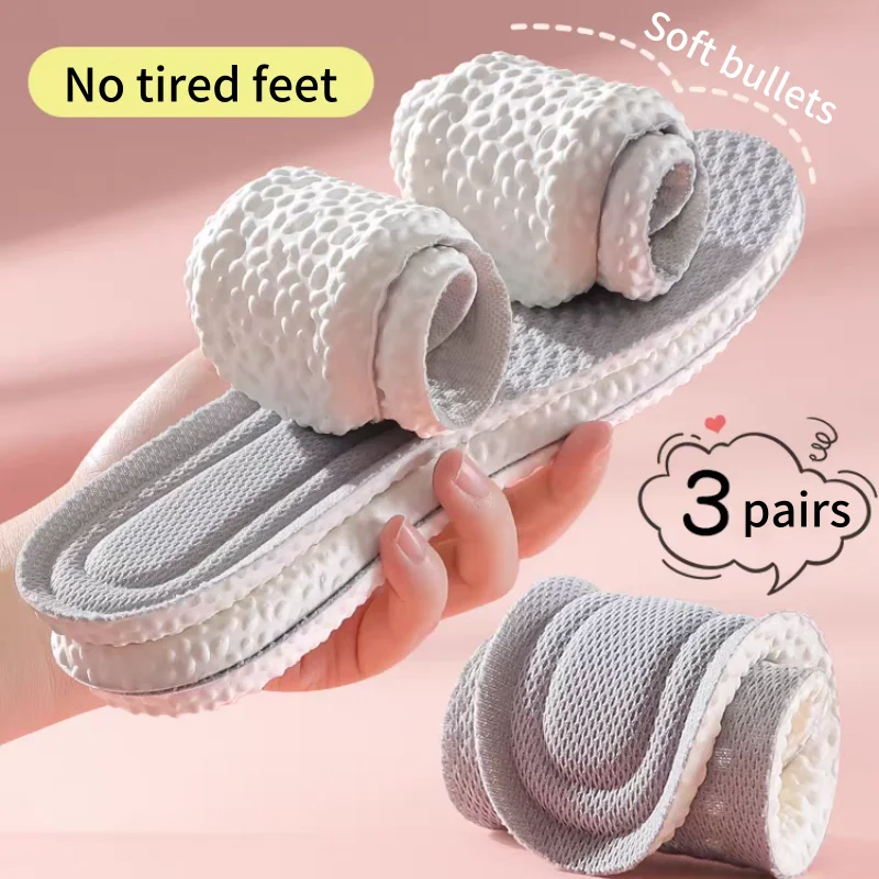 3 Pairs Shoes Memory Foam Sport Insoles for Sole Cushion Running Shock-Absorbant Breathable EVA Orthopedic Soft Pad