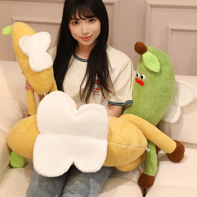 110 cm Creatieve Enorme Grappige Vleugel Banaan Pluche Kussen Speelgoed Anime Gevulde Planten Fruit Knuffels Pop Leuke Zachte Kinderen Meisjes speelgoed Geschenken