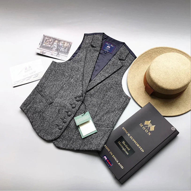 Women's Suit Vest Retro Tweed Waistcoat Wool Slim Fit Warm Vest Business Work Jacket chaleco mujer