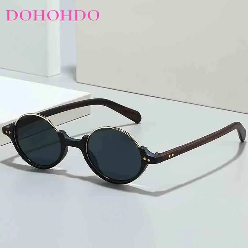 

Luxury Brand Rivets Half Frame Round Women Sunglasses Retro Small Frame Trendy Men Shades Summer Traveling Sunglass Ladies UV400