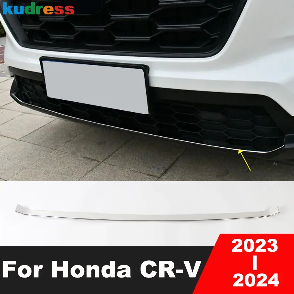 For Honda CRV CR-V 2023 2024 Stainless Steel Front Bottom Bumper Cover Trim Lower Grille Molding Garnish Strip Car Accessories