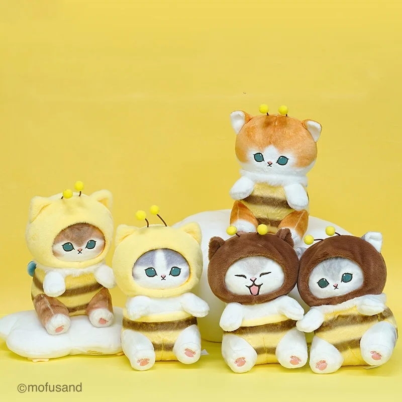 

23cm Cartoon Shark Cat Turn in to Bee Plush Toys Cute Lovely Cat Animals Stuffed Dolls Homedecor Plush Pillow Girl Plush Gift