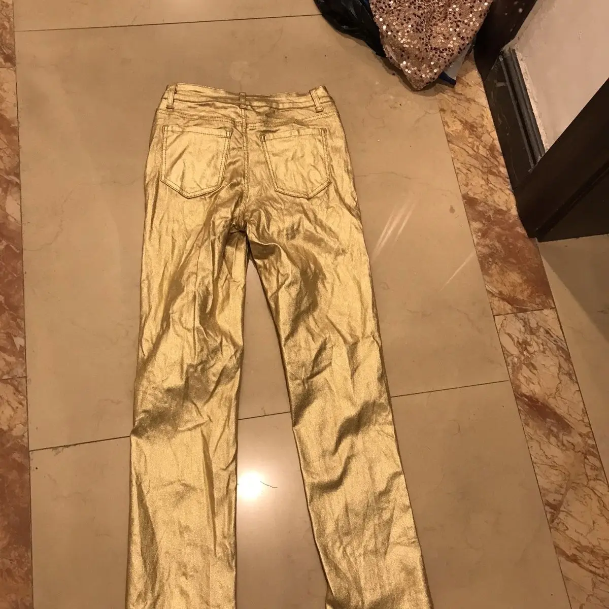 

Золотистые облегающие повседневные джинсы для мужчин и женщин, модные, с эффектом окрашивания, различные варианты для разнообразных стилей