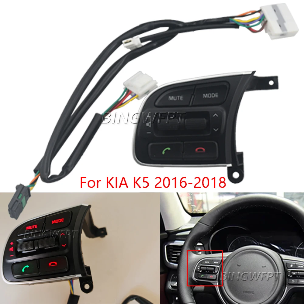 

For KIA K5 2016 2017 2018 Car Multi function Steering Wheel Audio Volume Music Buttons With Backlight 96710-D6020