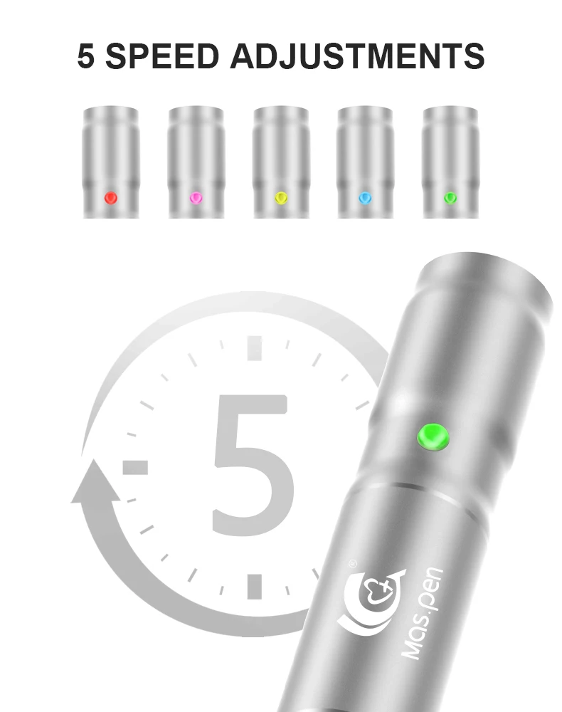 Microneedling Pen Elektrischer Derma-Stift mit 12 Ersatz-Dermapen 36-poligen Patronen, verstellbare Microneedle Professional Dermapen – Detail 3
