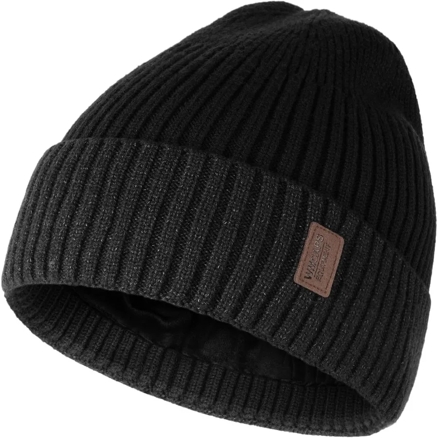 

Wmcaps Warm Beanie for Men Women Fleece Lined Beanie Warm Winter Caps Unisex Fashion Knit Cuffed Cap